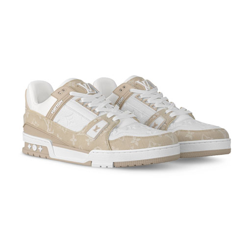 1AIKMH LV Trainer Sneaker Beige 1 1AIKMH LV Trainer Sneaker Beige