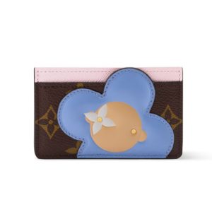 LV M15345 Card Holder Monogram Snowy Pearl Blue Frost