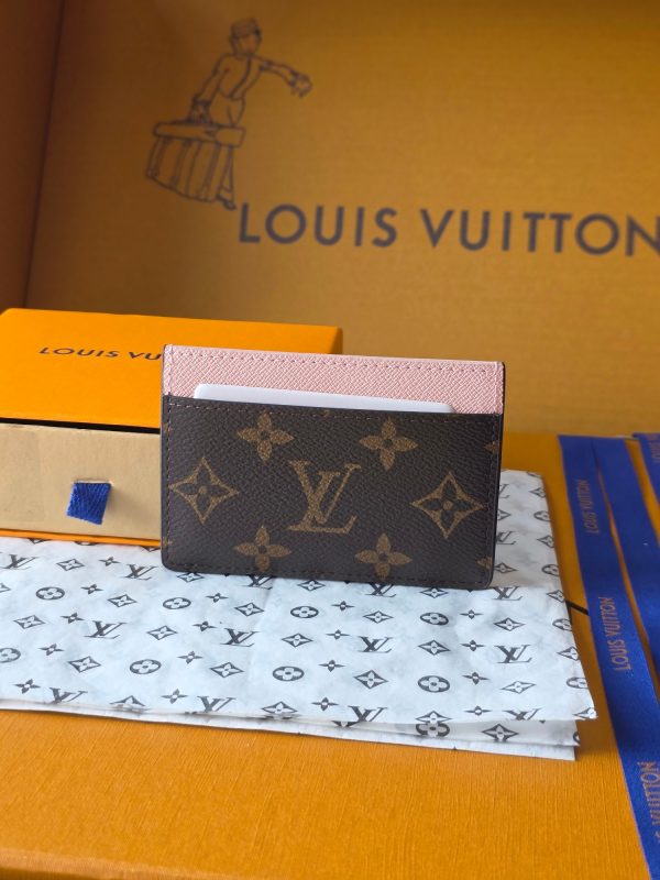 LV M15345 Card Holder Monogram Snowy Pearl Blue Frost