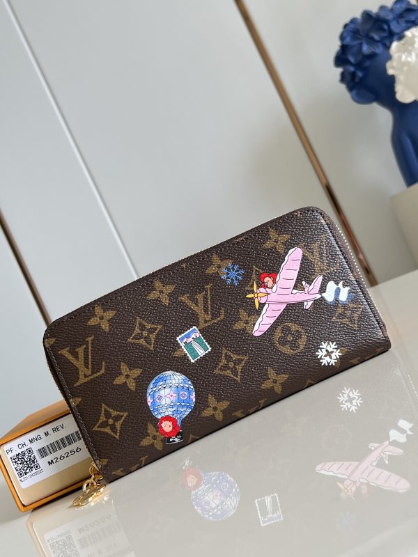 LV M26256 Zippy Wallet Monogram Snowy Pearl