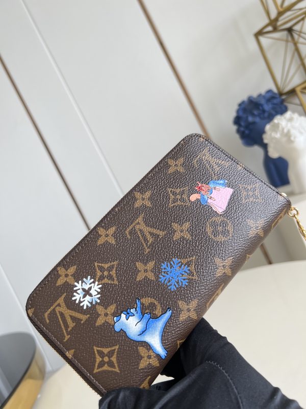 LV M26256 Zippy Wallet Monogram Snowy Pearl