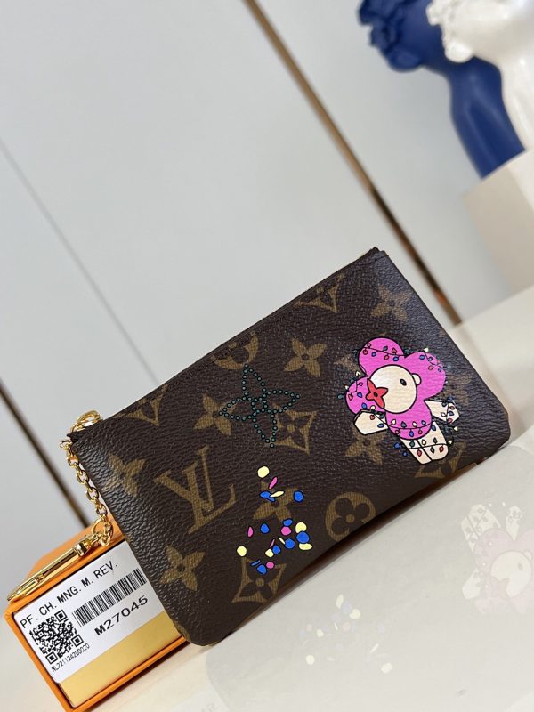 LV M27045 Key Pouch S Frozen Orchid