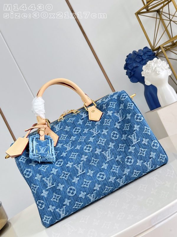 LV M14430 Speedy Soft 30 Blue Denim