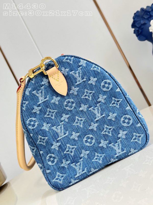 LV M14430 Speedy Soft 30 Blue Denim