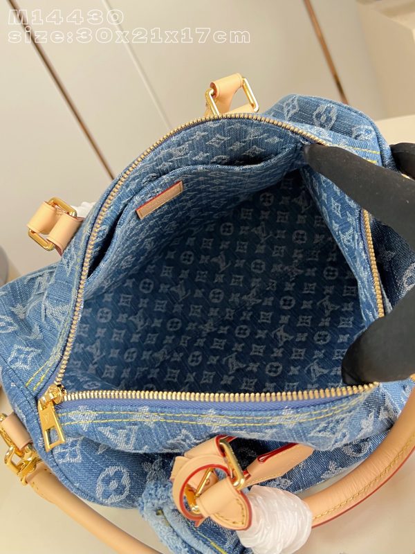 LV M14430 Speedy Soft 30 Blue Denim