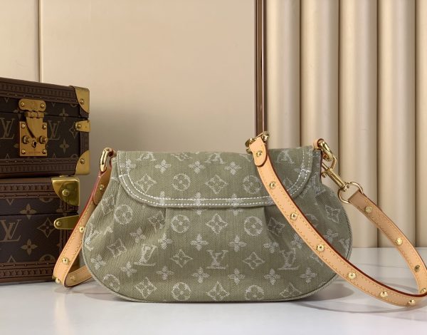 LV M27210 Sunset Handbag Khaki Denim