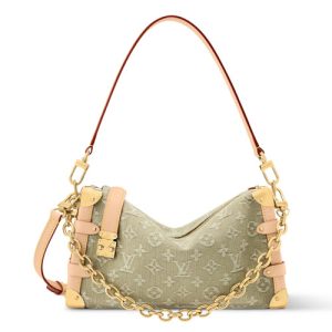 LV M27451 Side Trunk MM East West Khaki Denim