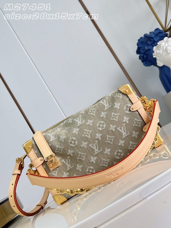 LV M27451 Side Trunk MM East West Khaki Denim