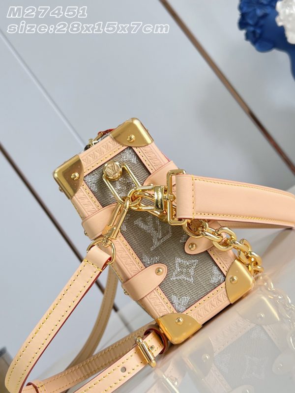 LV M27451 Side Trunk MM East West Khaki Denim