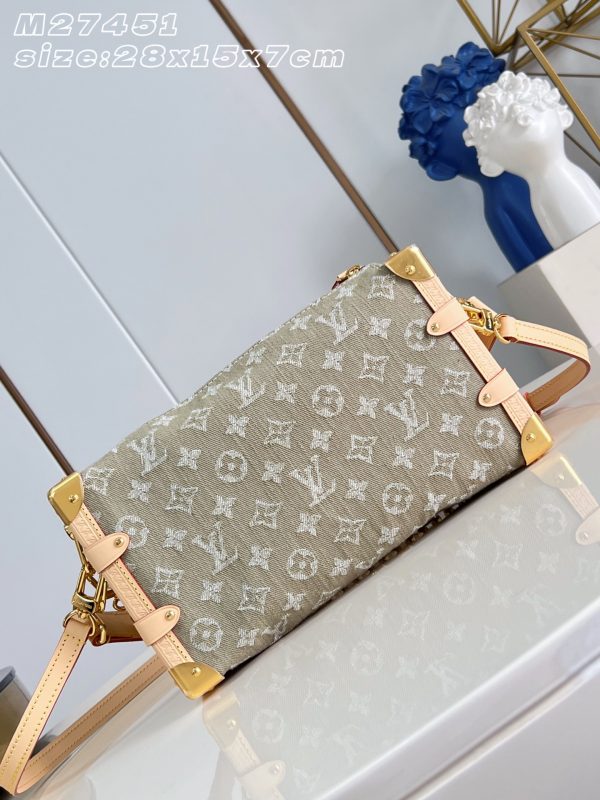 LV M27451 Side Trunk MM East West Khaki Denim