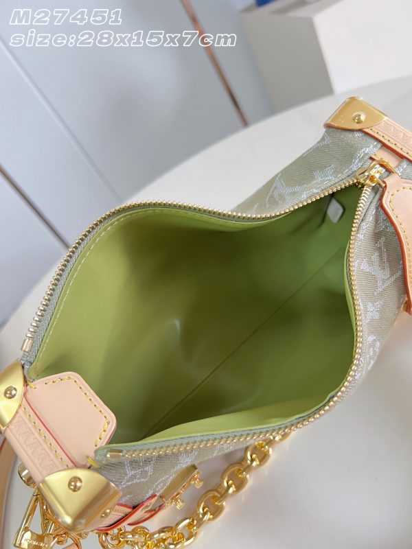 LV M27451 Side Trunk MM East West Khaki Denim