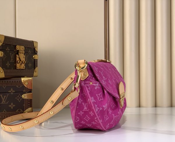 LV M28291 Sunset Handbag Fuchsia Denim
