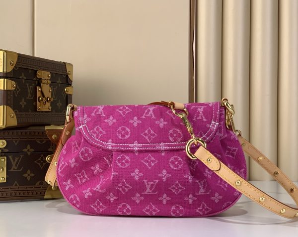 LV M28291 Sunset Handbag Fuchsia Denim