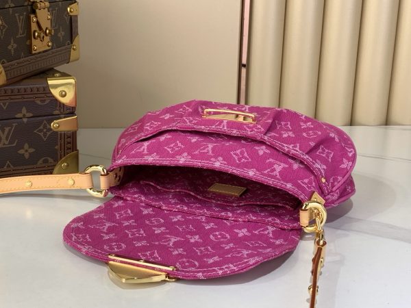 LV M28291 Sunset Handbag Fuchsia Denim