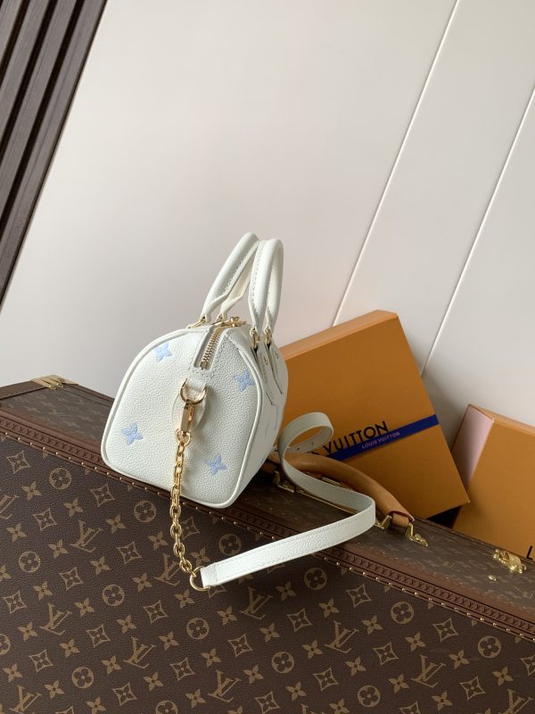 LV M28314 Speedy Bandoulière 20 Milky White Blue