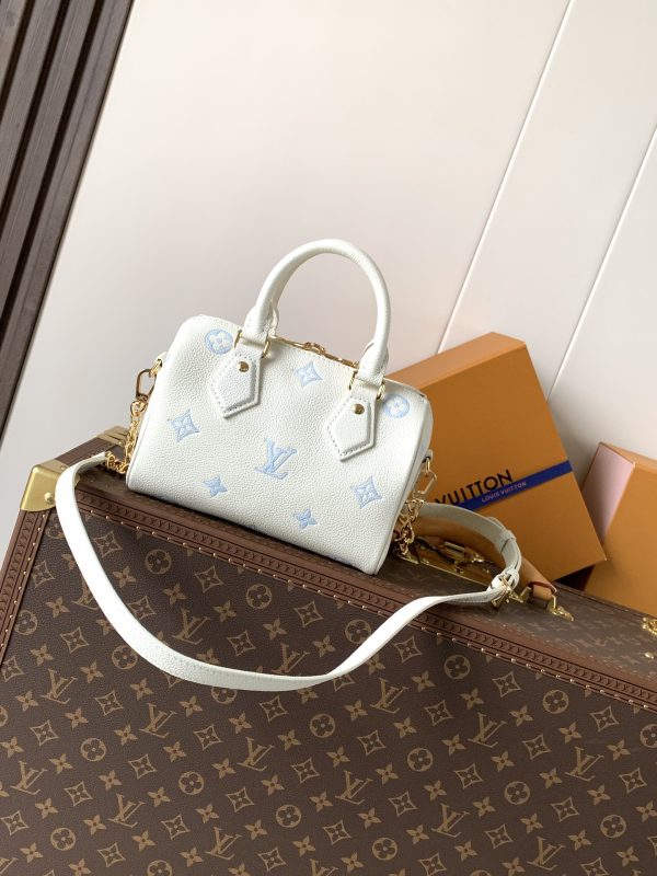 LV M28314 Speedy Bandoulière 20 Milky White Blue