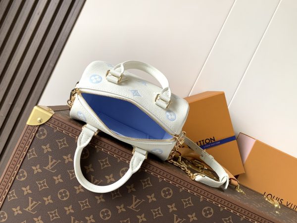 LV M28314 Speedy Bandoulière 20 Milky White Blue